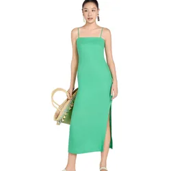 Váy Hai Dây Nữ F2 Fashion & Freedom Linen A Touch Of Effortless Elegance D840-XL-S-0325 Màu Xanh Lá Size S