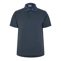 Áo Polo Nam Burberry Men's Check Short Sleeve Màu Xanh Navy Size S