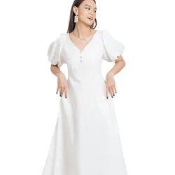 Váy Liền Nữ F2 Fashion & Freedom The White Linen Dress Becomes Unveil D536-T-S-0721 Màu Trắng Size S