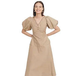 Váy Liền Nữ F2 Fashion & Freedom Brown Linen Dress Becomes Unveil D536-N-S-0721 Màu Nâu Size S