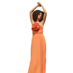 Váy Linen Nữ F2 Fashion & Freedom D799-CAM-S-0524 Màu Cam Size S