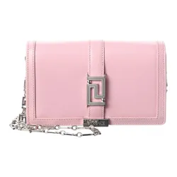Túi Đeo Chéo Nữ Versace Logo Leather Chain Bag Pink Màu Hồng