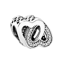 Hạt Vòng Charm Nữ Pandora 791880CZ Entwined Love Màu Bạc