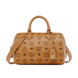 Túi Đeo Chéo Nữ MCM Ella Boston Bag In Visetos Small MWBESEA02CO Màu Cognac