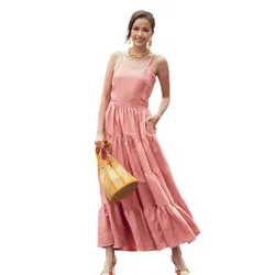 Váy Maxi Nữ F2 Fashion & Freedom Linen City Girls D526-R-S-1221 Màu Hồng Đất Size S