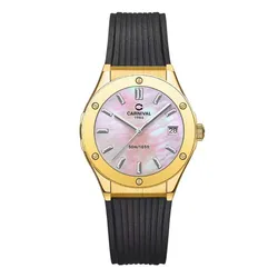 Đồng Hồ Nữ Carnival 8168L-VV-DCS-HK Màu Vàng Đen