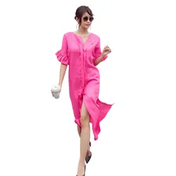 Váy Suông Nữ F2 Fashion & Freedom  Linen City Girls D565-HS-S-1221 Màu Hồng Size S