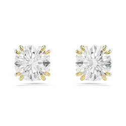 Khuyên Tai Nữ Swarovski Stilla Stud Earrings Round Cut, White, 18k Gold Finish 5642595 Màu Vàng