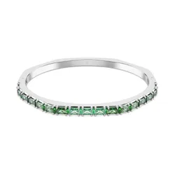 Vòng Đeo Tay Nữ Swarovski Matrix Bangle Baguette Cut, Octagon Shape, Green, Rhodium Plated 5708110 Màu Xanh Size S