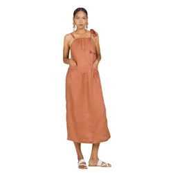 Váy Suông Nữ F2 Fashion & Freedom New Linen New Horizon D364-ND-S-0322 Màu Nâu Đất Size S