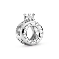 Hạt Vòng Charm Pandora Logo & Crown O Charm 799036C00 Màu Bạc