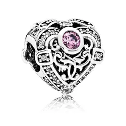 Hạt Vòng Charm Pandora Opulent Heart Slide 791964CZO Màu Bạc