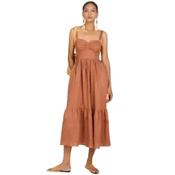 Váy Liền Nữ F2 Fashion & Freedom New Linen New Horizon D535-ND-S-0322 Màu Nâu Size S