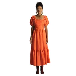 Váy Maxi Nữ F2 Fashion & Freedom Linen Summer Get Away D635-C-S-0722 Màu Cam Size S