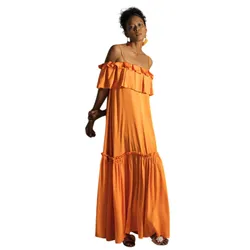 Váy Maxi Nữ F2 Fashion & Freedom Summer Get Away D636-C-S-0722 Màu Cam Size S