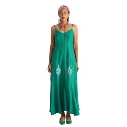 Váy Hai Dây Linen Nữ F2 Fashion & Freedom Bright And Shine D439-X-S-0622 Màu Xanh Size S