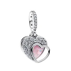 Hạt Vòng Charm Pandora Beautiful Mother Double Dangle Charm 794456C01 Màu Bạc Phối Hồng
