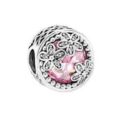 Hạt Vòng Charm Nữ Pandora Bright Daisies 792055PCZ Màu Bạc Hồng
