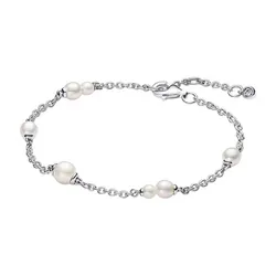 Vòng Đeo Tay Nữ Pandora Treated Freshwater Cultured Pearl Station Chain Bracelet 593172C01 Màu Bạc