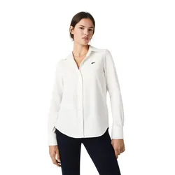 Áo Sơ Mi Nữ Lacoste Women's Cotton Shirt With French Collar CF1541-70V Màu Trắng Size 38