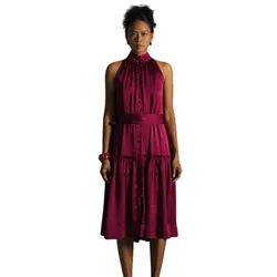 Váy Midi Cổ Yếm F2 Fashion & Freedom Summer Get Away D416-HT-S-0722 Màu Hồng Tím Size S