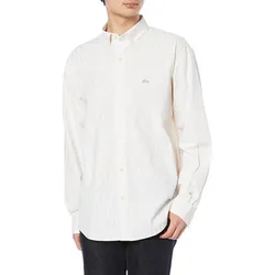 Áo Sơ Mi Nam Lacoste Men's Casual Tonal Monogram Button Down Shirt Màu Trắng Size 38