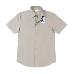 Áo Sơ Mi Nam Burberry Check Shirt Màu Be Nhạt Size S