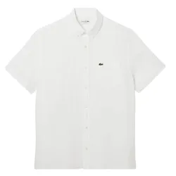 Áo Sơ Mi Nam Lacoste Men’s Short Sleeve Linen Shirt Regular 0100-LACCH5699001000039 Màu Trắng Size 39