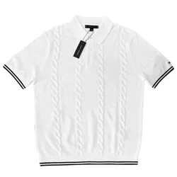 Áo Polo Nam Tommy Hilfiger Short-Sleeved Knit Sweater Màu Trắng Size XS