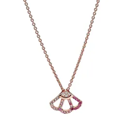 Dây Chuyền Nữ Pandora Pink Fan Collier Necklace Chain 388146C01 Màu Vàng Hồng
