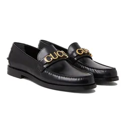 Giày Lười Nam Gucci Loafer Gold 699644 17X00 Màu Đen Size 40
