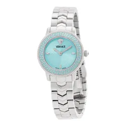 Đồng Hồ Nữ Versace V-Icon Quartz Turquoise Dial Ladies Watch VEUCA0324 Màu Xanh Bạc