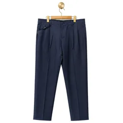 Quần Âu Nam Dolce & Gabbana D&G Kẻ Vương Miện G6OTMZ FR4AZ Màu Xanh Size 44