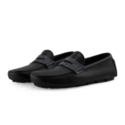 Giày Lười Nam Louis Vuitton LV Monza Moccasin 1AIYLI Màu Đen Size 39