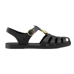 Dép Nam Gucci Rubber Buckle Strap Sandal ‘Black’ 463463-J8700-1000 Màu Đen Size 39