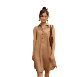 Váy Sơ Mi Nữ F2 Fashion & Freedom Linen Fall Muse D650-CF-S-0822 Màu Nâu Size S
