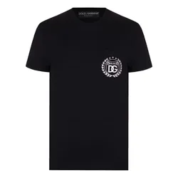 Áo Phông Nam Dolce & Gabbana D&G Embroidered-logo Cotton G8RA2Z Tshirt Màu Đen Size 46
