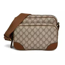 Túi Đeo Chéo Nam Gucci Embossed Super Mini Bag Beige 7895BAC7397AAFGS Màu Xám - Nâu