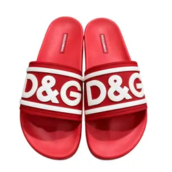 Dép Nam Dolce & Gabbana D&G Logo Rubber Slide CS2072 AQ858 89689 Màu Đỏ Size 39