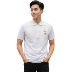 Áo Polo Nam Dolce & Gabbana D&G White With Golden Bee Embroidery G8LZ1ZG7WUR Màu Trắng Size 44