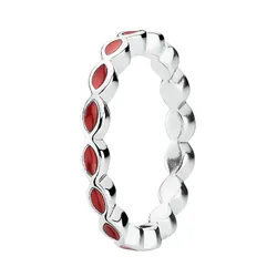 Nhẫn Nữ Pandora Energy Red Enamel Ring 190884EN17 Màu Bạc Đỏ Size 56