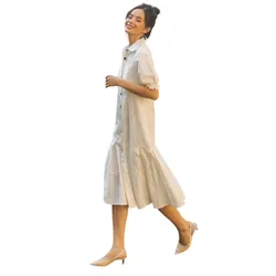 Váy Liền Nữ F2 Fashion & Freedom Linen Modern Meets Heritage D435-T-S-0620 Màu Trắng Size S