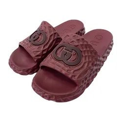 Dép Nam Gucci Men's Interlocking G Slide Sandal 770801 J8710 Màu Đỏ Mận Size 40