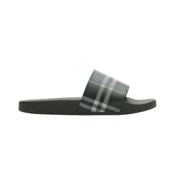 Dép Nam Burberry Check Slides Thicket Green 81132641 Màu Đen Xanh Size 42