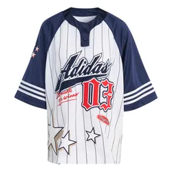 Áo Phông Nữ Adidas Women's Originals Baseball Jersey T-Shirt KC6288 Màu Trắng/Xanh Size S