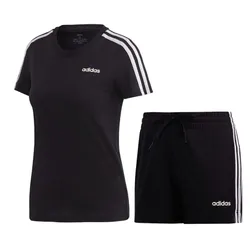 Bộ Quần Áo Cộc Tay Nữ Adidas Essentials 3-Stripes DP2362 - DP2405 Màu Đen Size S