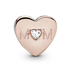 Hạt Vòng Charm Pandora Mum Heart 14k Rose Gold Plated 781881CZ Màu Vàng Hồng