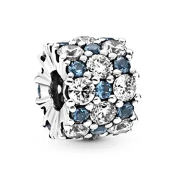 Hạt Vòng Charm Pandora Blue And Clear Sparkle 798487C02 Màu Xanh Bạc
