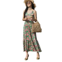 Váy Maxi Nữ F2 Fashion & Freedom Floral D397-HX-S-0320 Màu Xanh Họa Tiết Size S