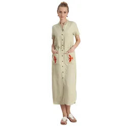 Váy Linen Nữ F2 Fashion & Freedom Hello New Day D375-MT-S-0323 Màu Xanh Size S
